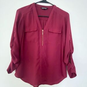 Express Zipper Down Blouse Size XS